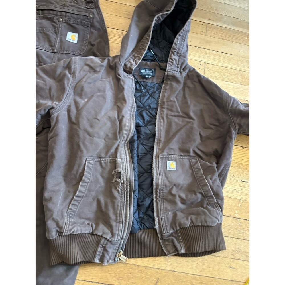 Carhartt Womens XL Washed Duck Insulated Bib Overalls OR4031-W Size L Jacket - Picture 9 of 15